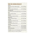 List of herbal ingredients with their quantities on a white background